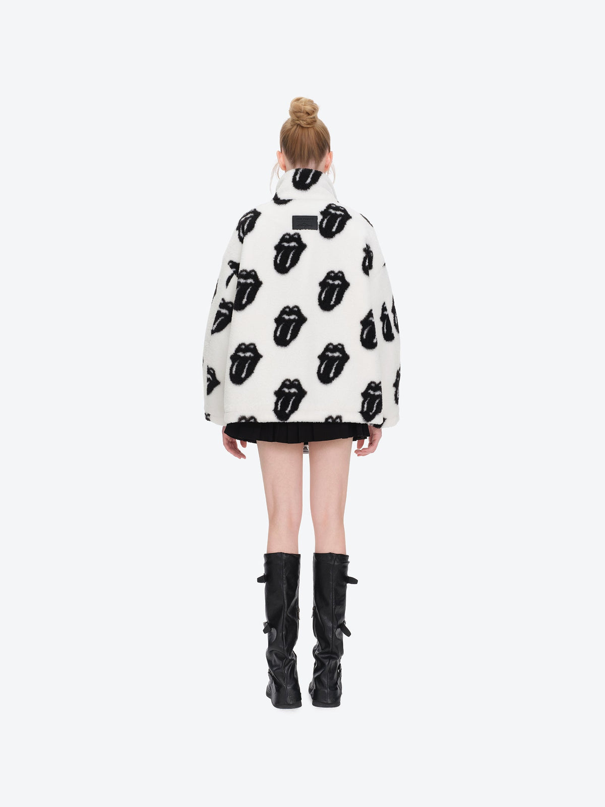 13DE MARZO Rolling Stones All-Over Print Coat White