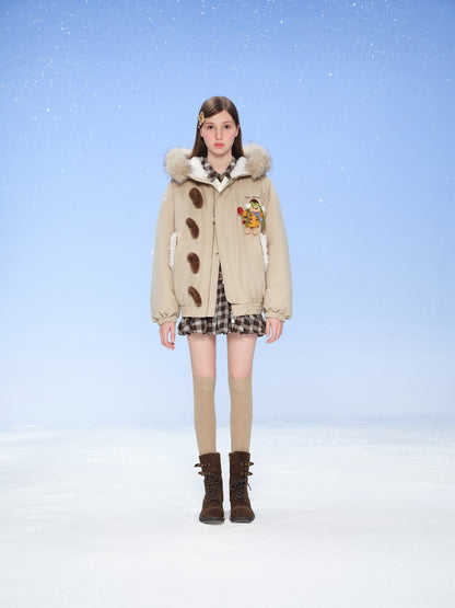 13DE MARZO Snow Bear Padded Jacket Almond