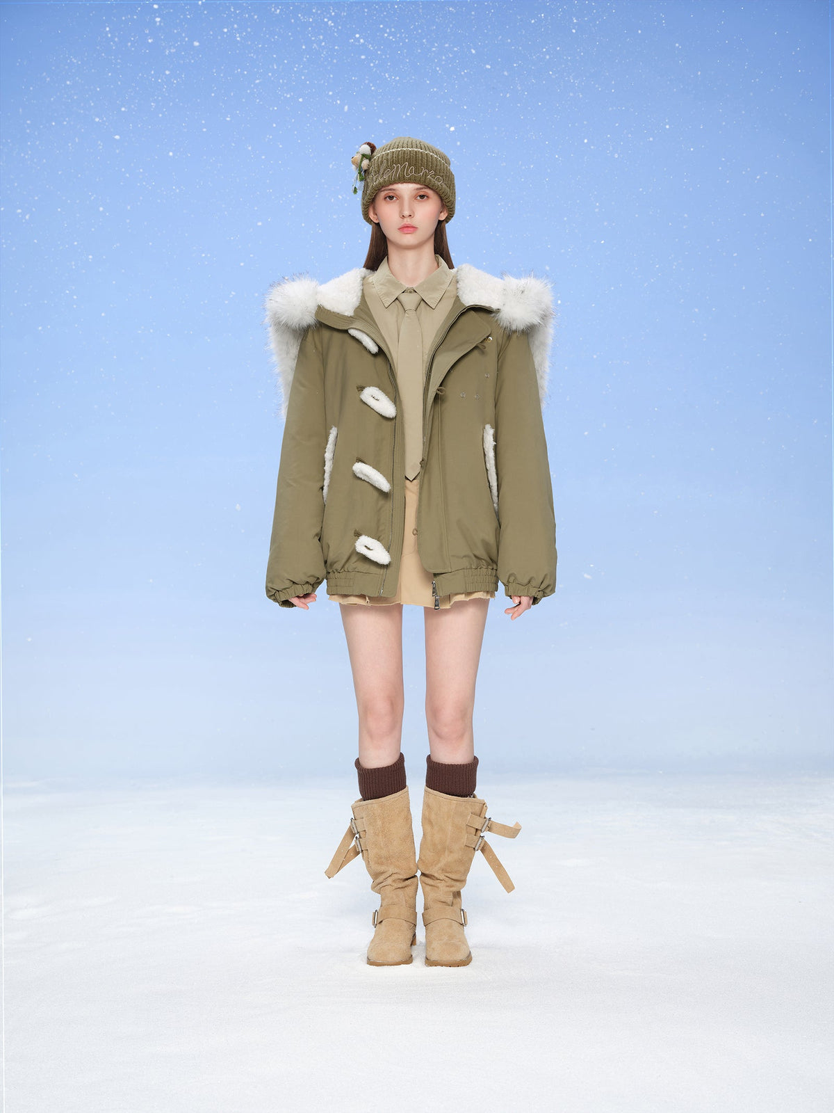 13DE MARZO Snow Bear Padded Jacket Green