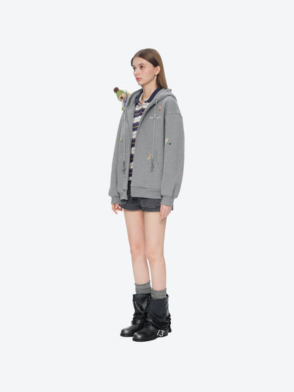 13DE MARZO Snow Bear Hoodie Grey
