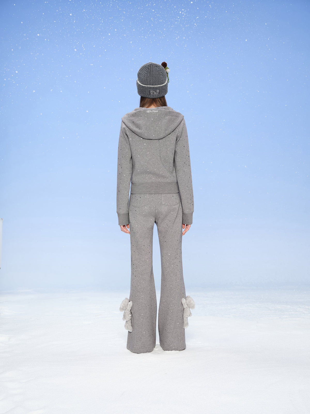 13DE MARZO Galaxy Spark Slim Fit Hoodie Grey