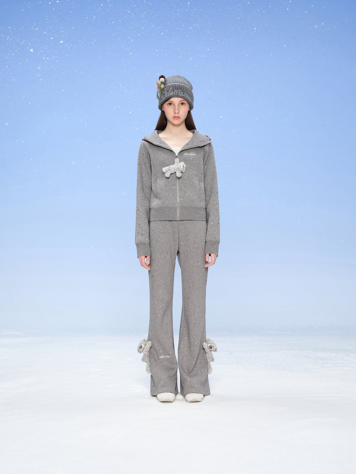 13DE MARZO Galaxy Spark Micro Flare Sweatpants Grey