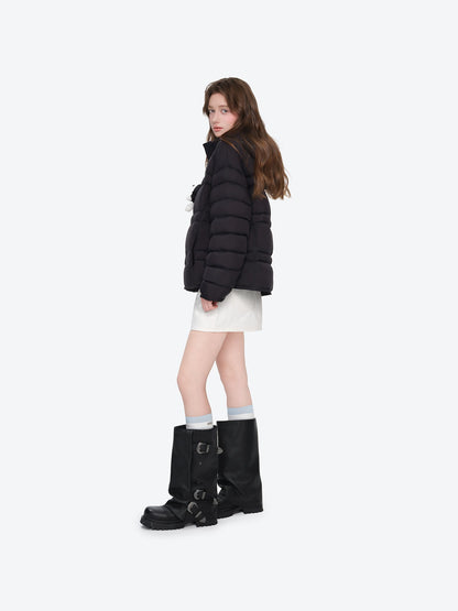 13DE MARZO Lightweight Quilted Down Jacket Black