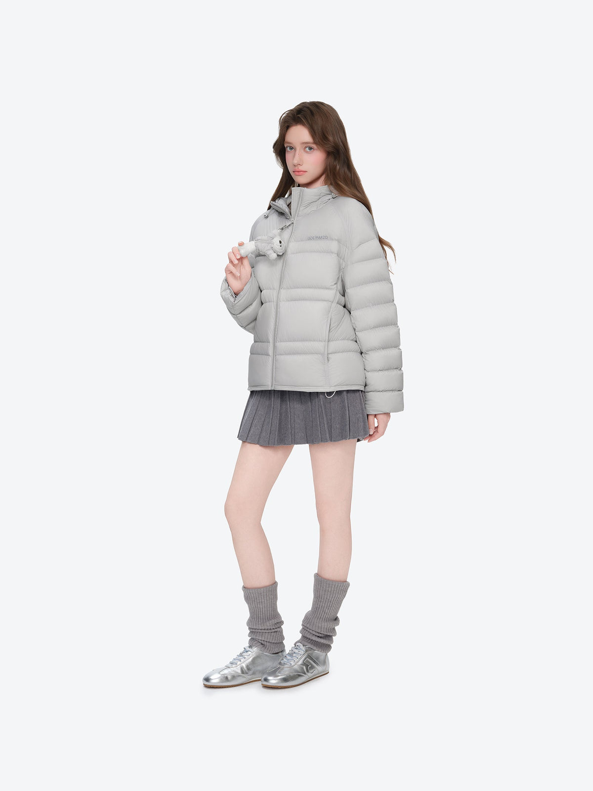 13DE MARZO Lightweight Quilted Down Jacket Grey