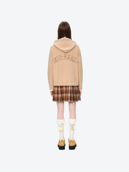 13DE MARZO Mock Three Piece Knit Pleated School Dress Khaki