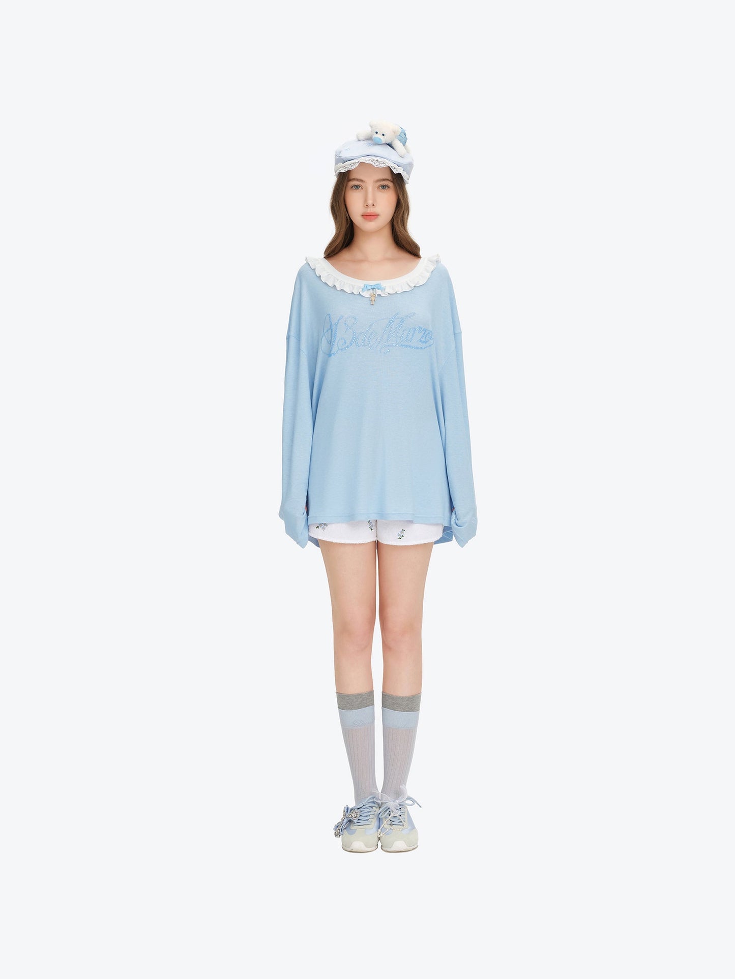 13DE MARZO Reversible Multi-Way Cover-Up Blue