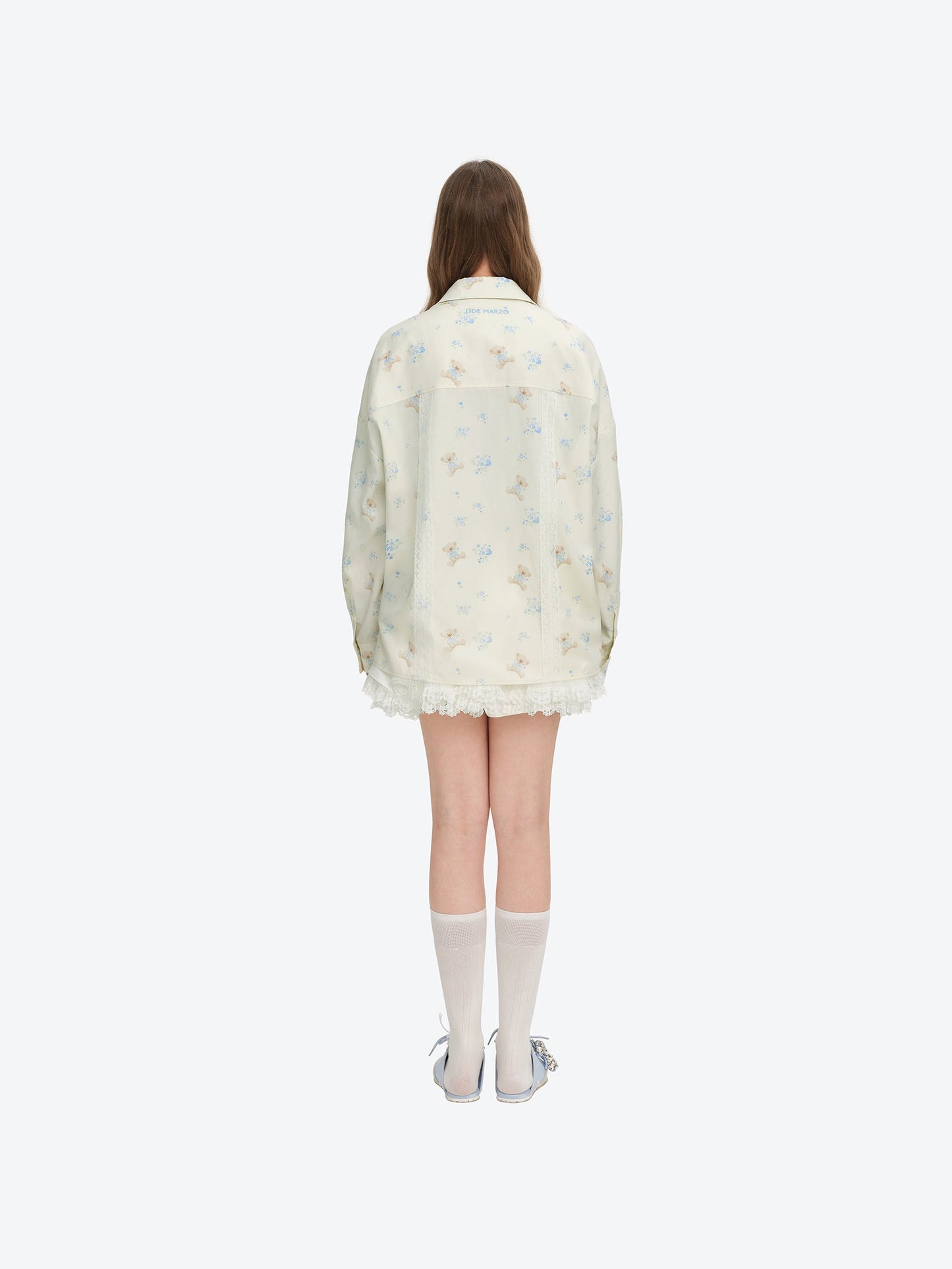 13DE MARZO All-Over Floral Print Shirt Beige