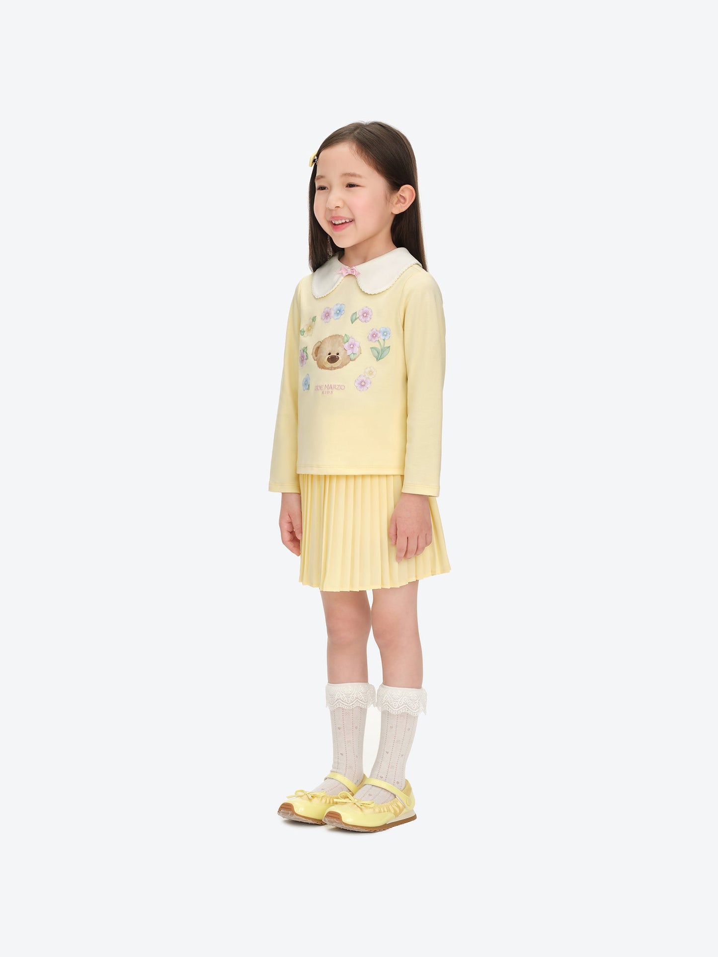 13DE MARZO BabyBear Floral Surround Long Sleeve Yellow