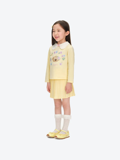 13DE MARZO BabyBear Floral Surround Long Sleeve Yellow
