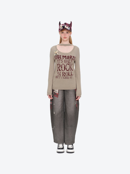 13DE MARZO Rolling Stones Devil Horn Plaid Cap Red
