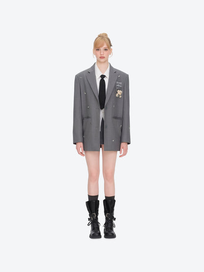 13DE MARZO Rolling Stones Bear Suit Grey
