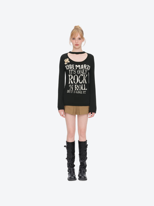 13DE MARZO Rolling Stones Layering Sweater Black