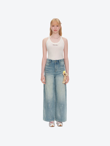 13DE MARZO Luminous Bear Star Jeans Blue