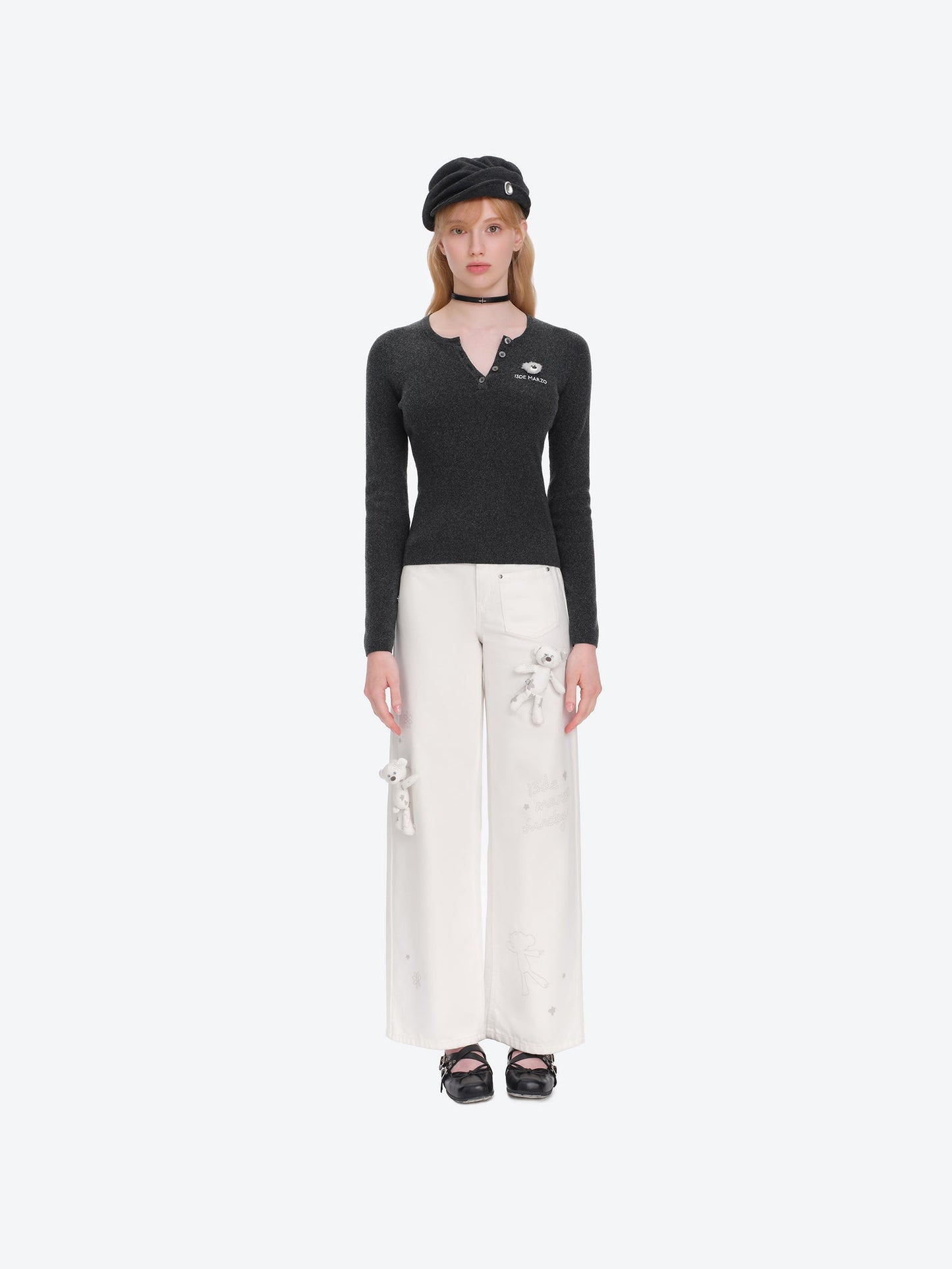 13DE MARZO Doozoo Knit Undershirt Black