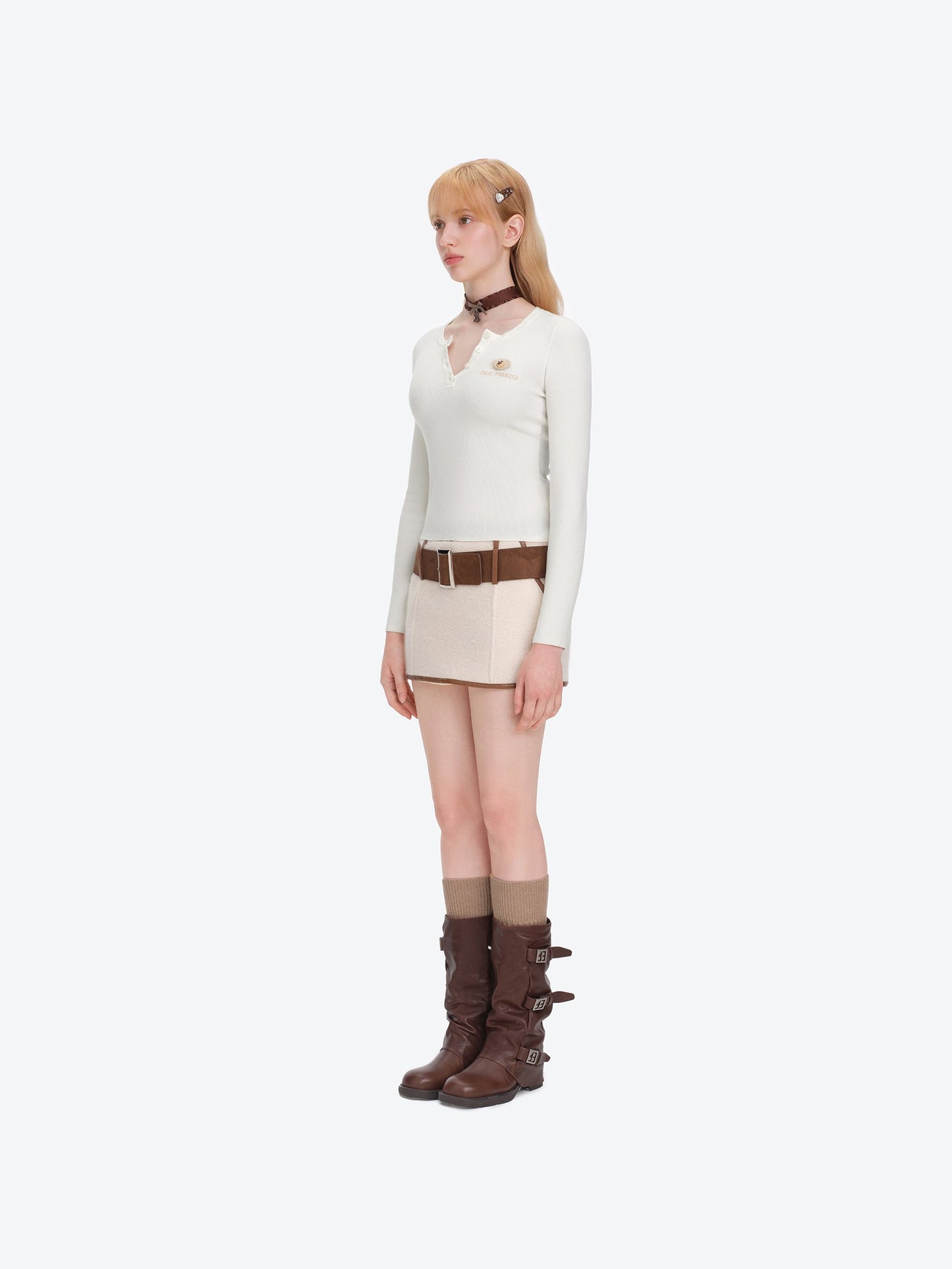 13DE MARZO Doozoo Knit Undershirt Beige