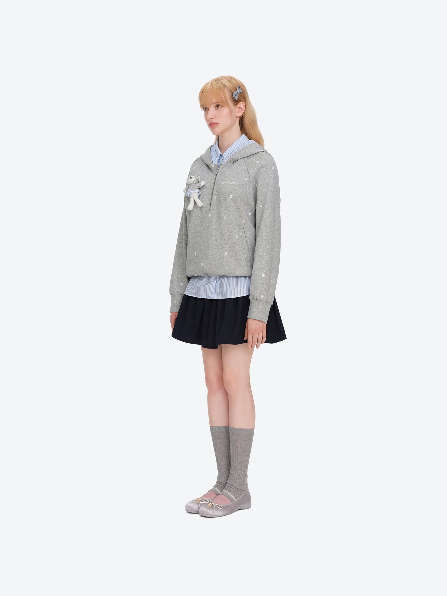 13DE MARZO Patchwork Polka Dot Sweatshirt