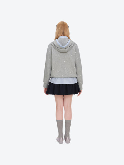 13DE MARZO Patchwork Polka Dot Sweatshirt