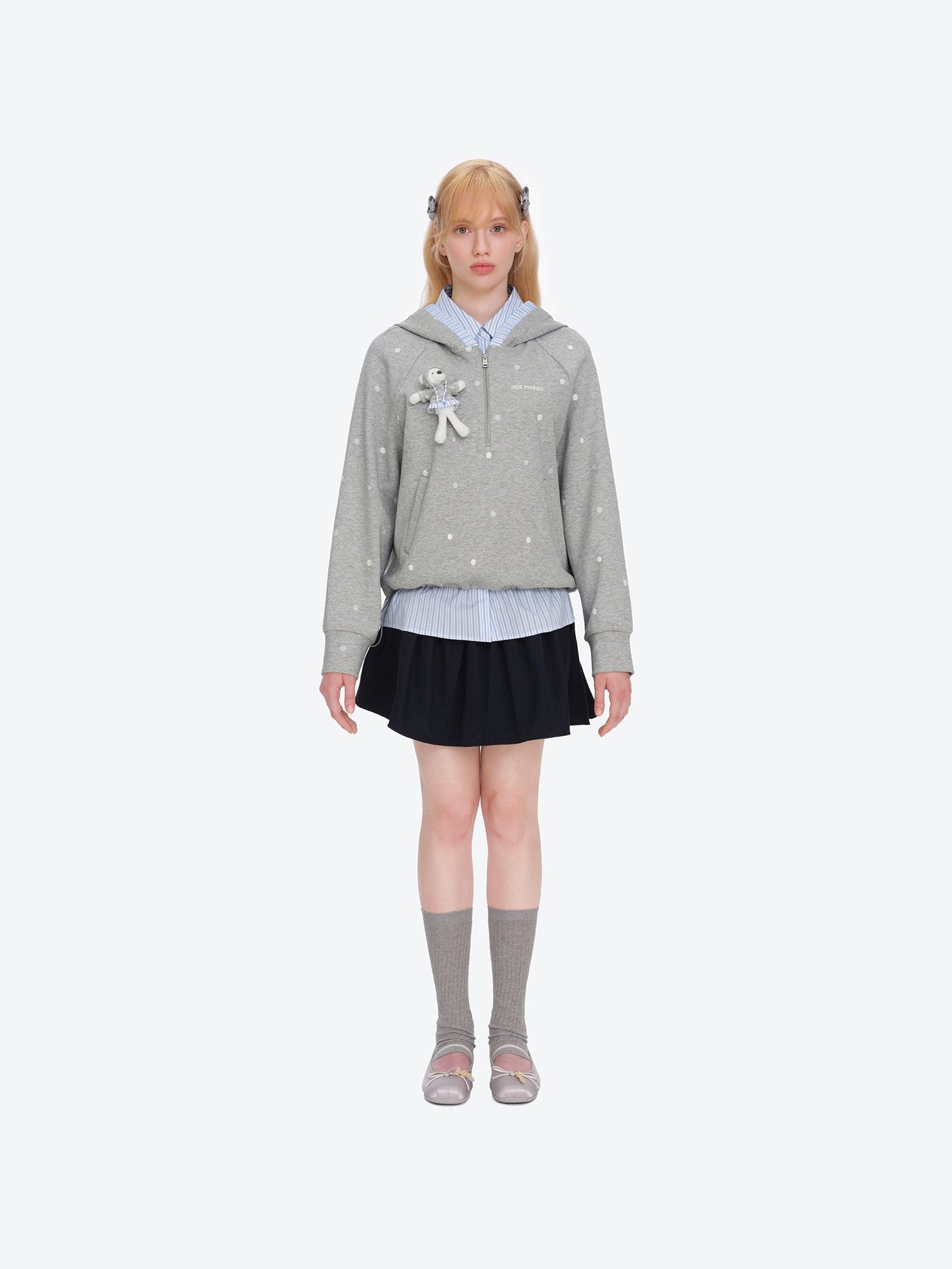 13DE MARZO Patchwork Polka Dot Sweatshirt