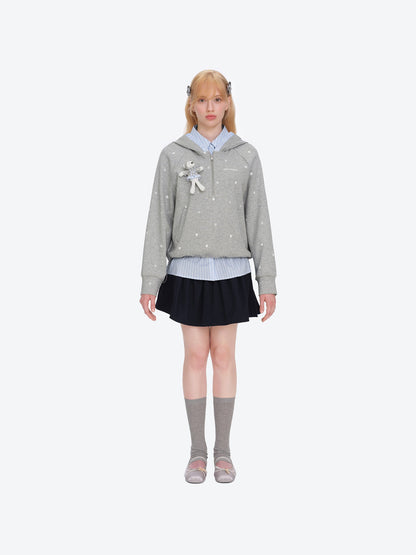 13DE MARZO Patchwork Polka Dot Sweatshirt