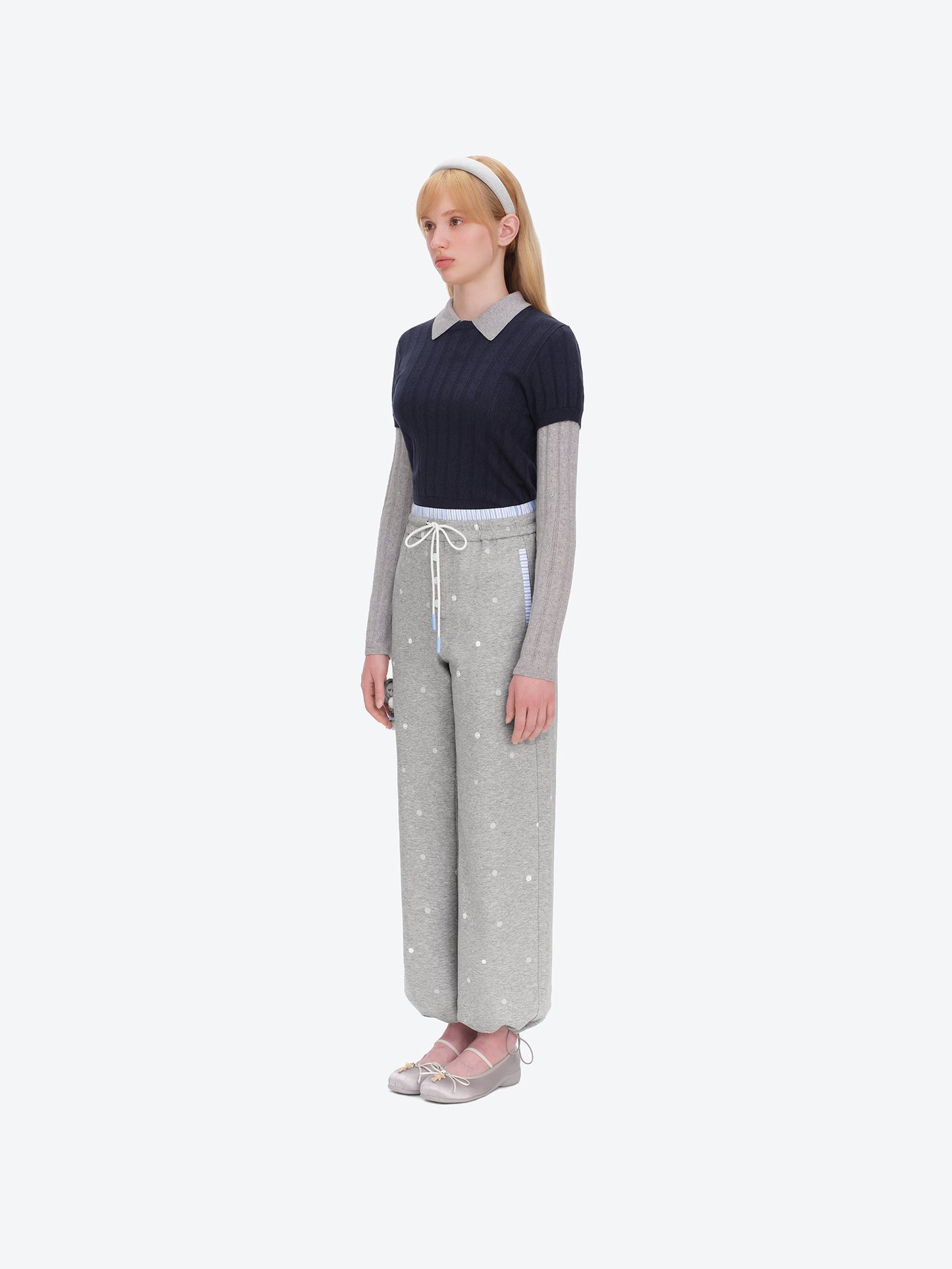13DE MARZO Patchwork Polka Dot Sweatpants