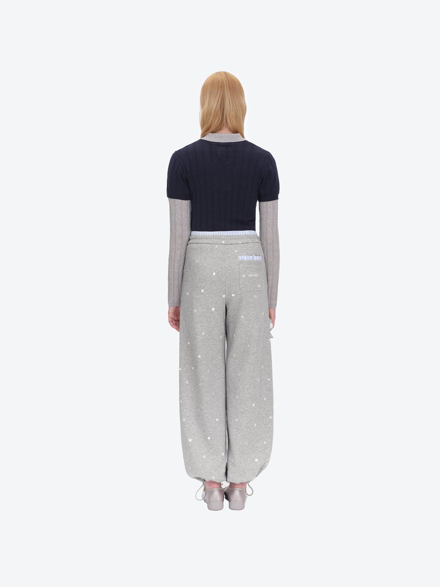 13DE MARZO Patchwork Polka Dot Sweatpants
