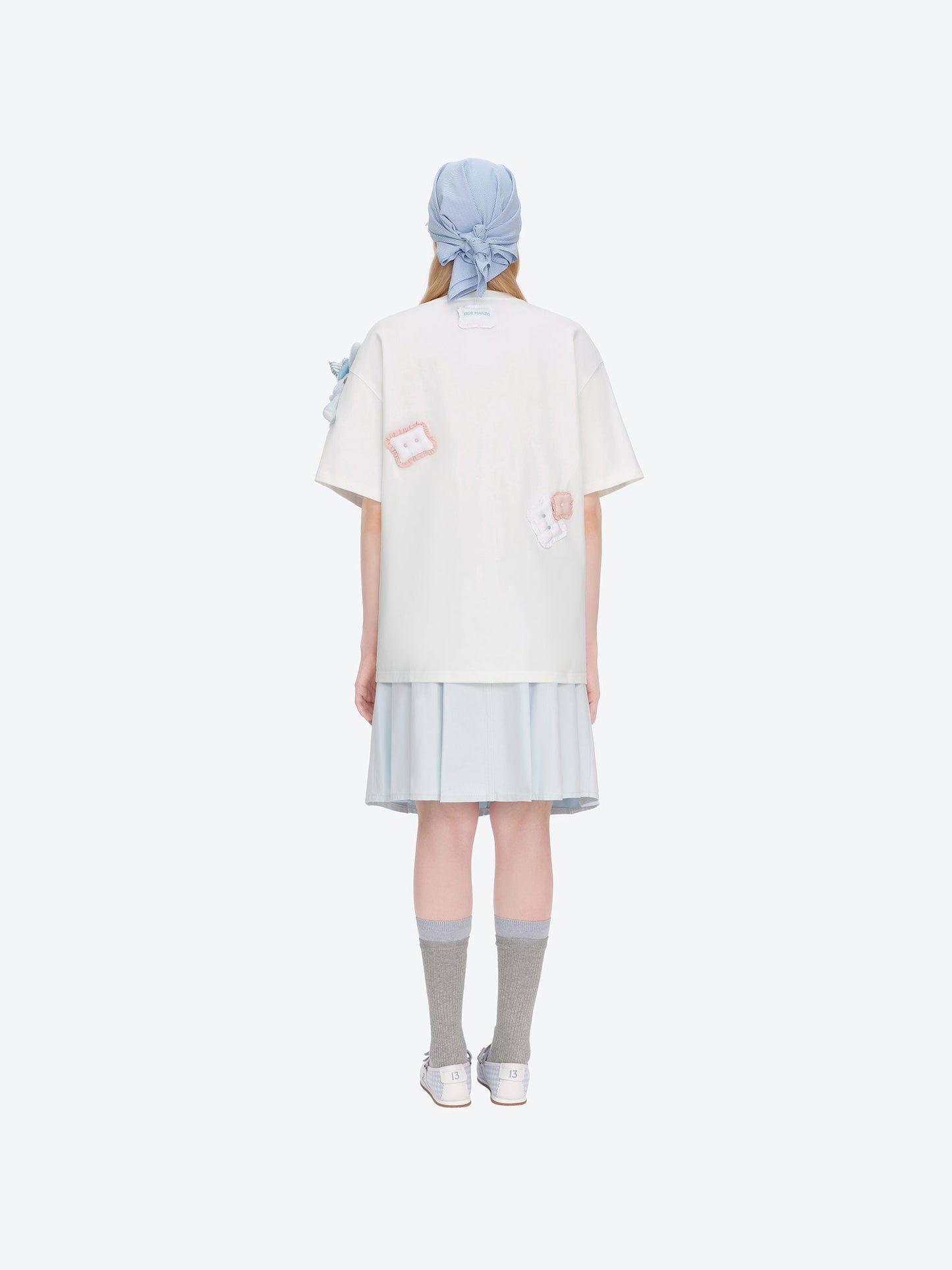 13DE MARZO Nighty Night Bear Pillow Oversized T-shirt White