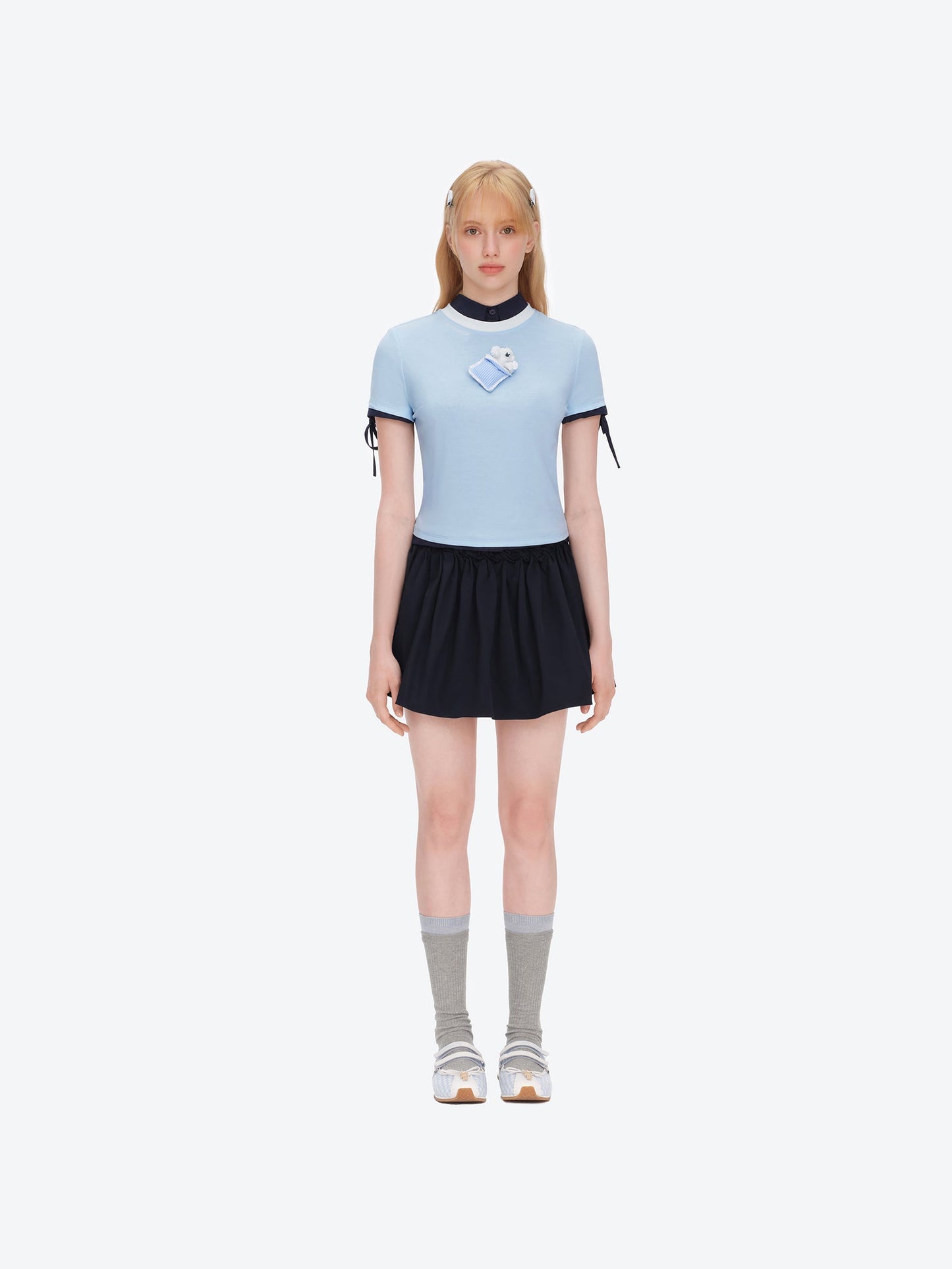 13DE MARZO Nighty Night Bear Tight Tee Blue