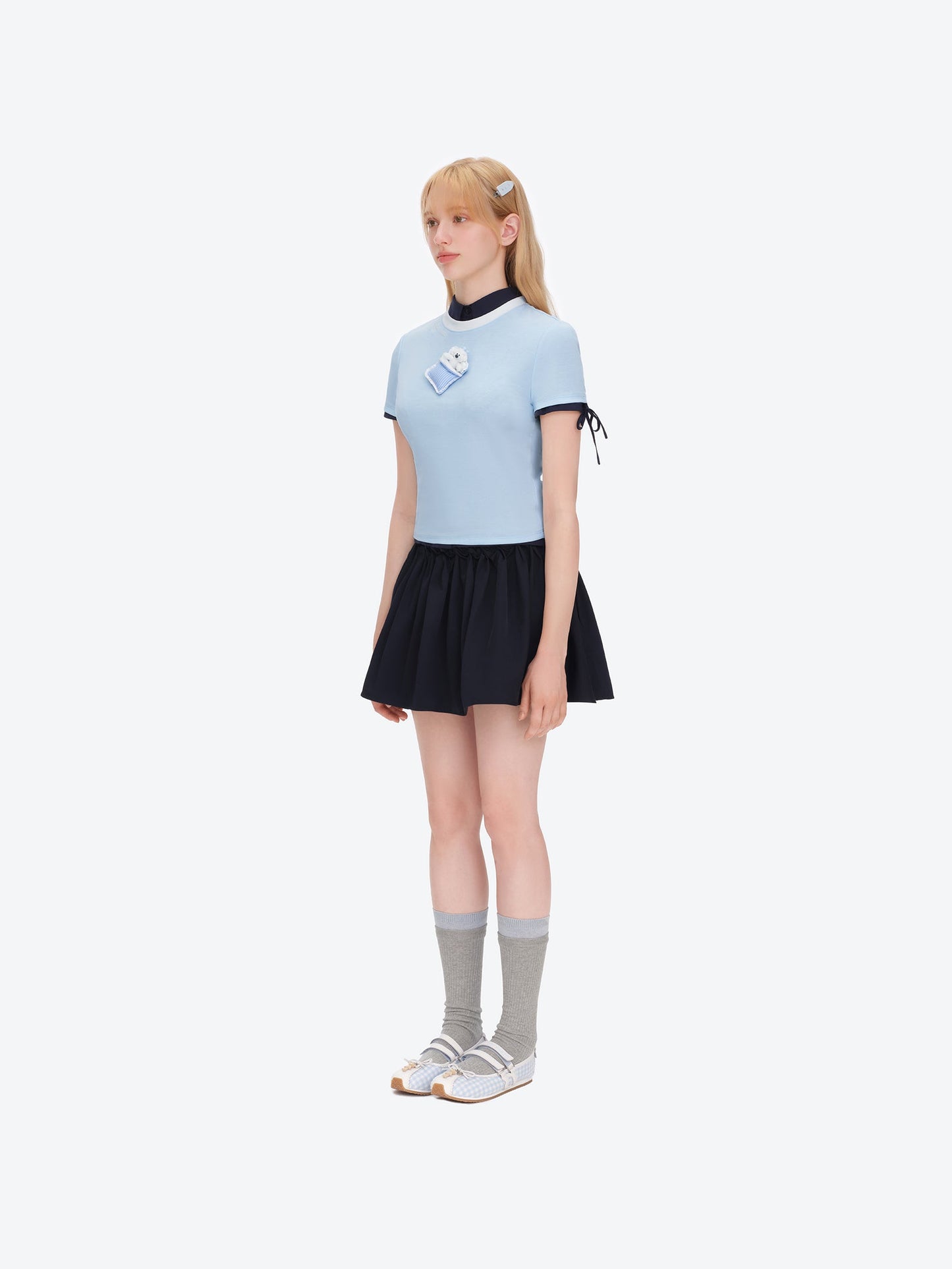 13DE MARZO Nighty Night Bear Tight Tee Blue