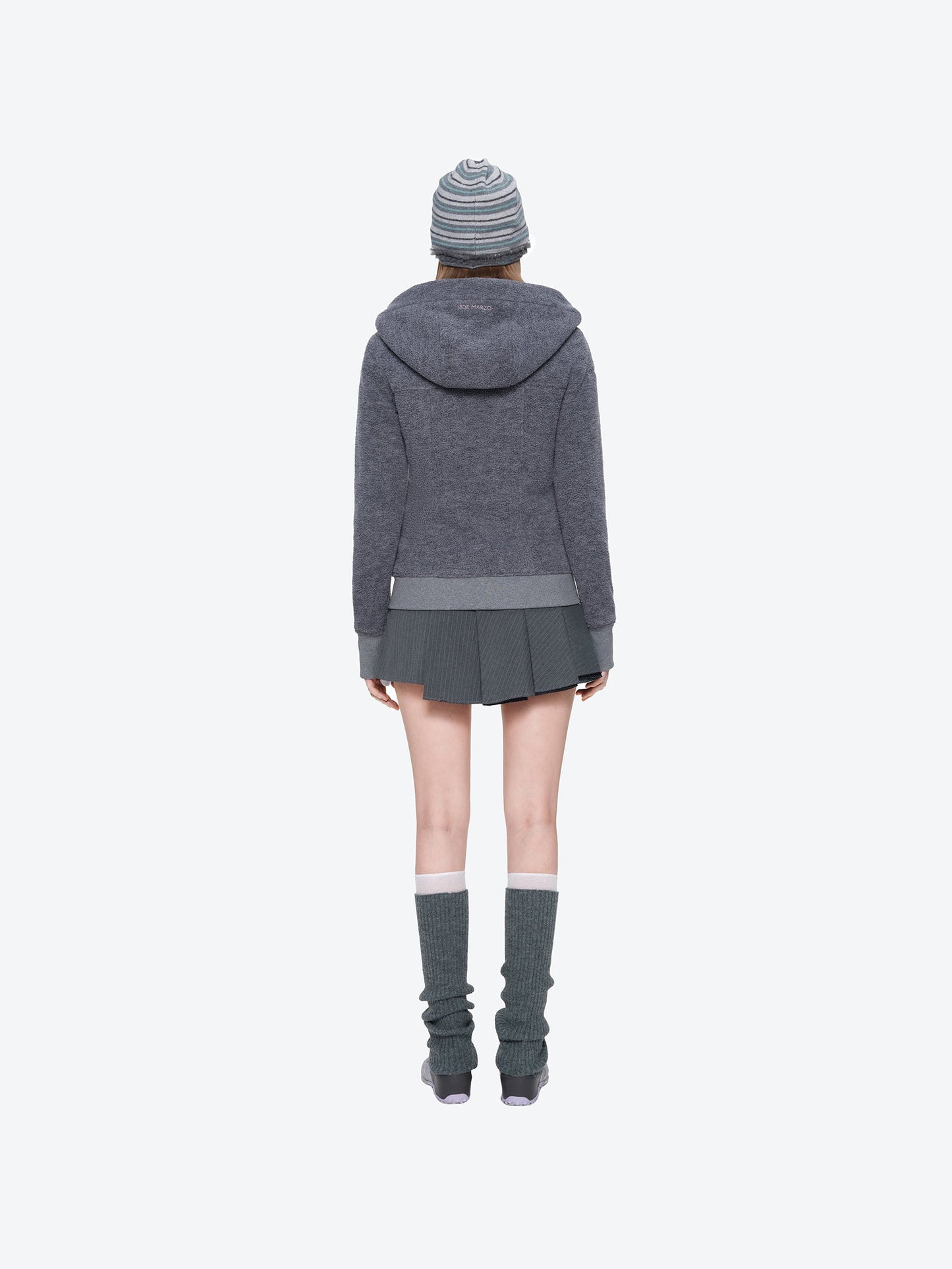 13DE MARZO Slim Fit Fleece Hoodie Dark Grey