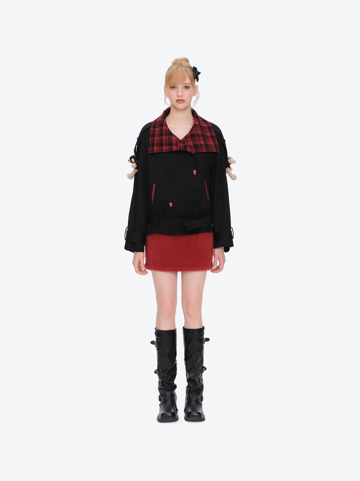 13DE MARZO Rolling Stones Tongue Coat Black