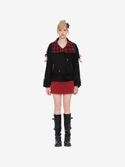 13DE MARZO Rolling Stones Tongue Coat Black