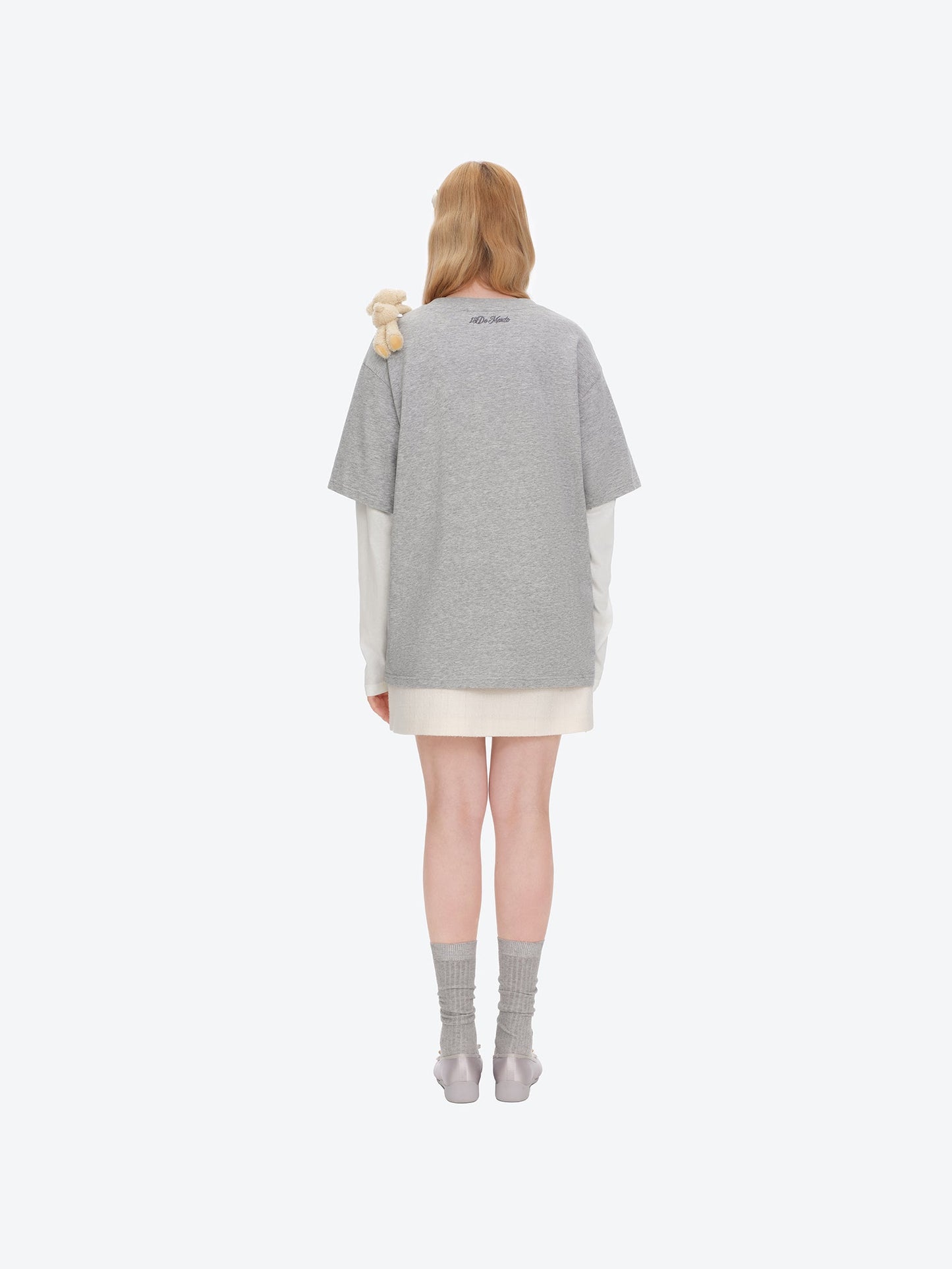 13DE MARZO Luminous Bear Sketch T-shirt Grey