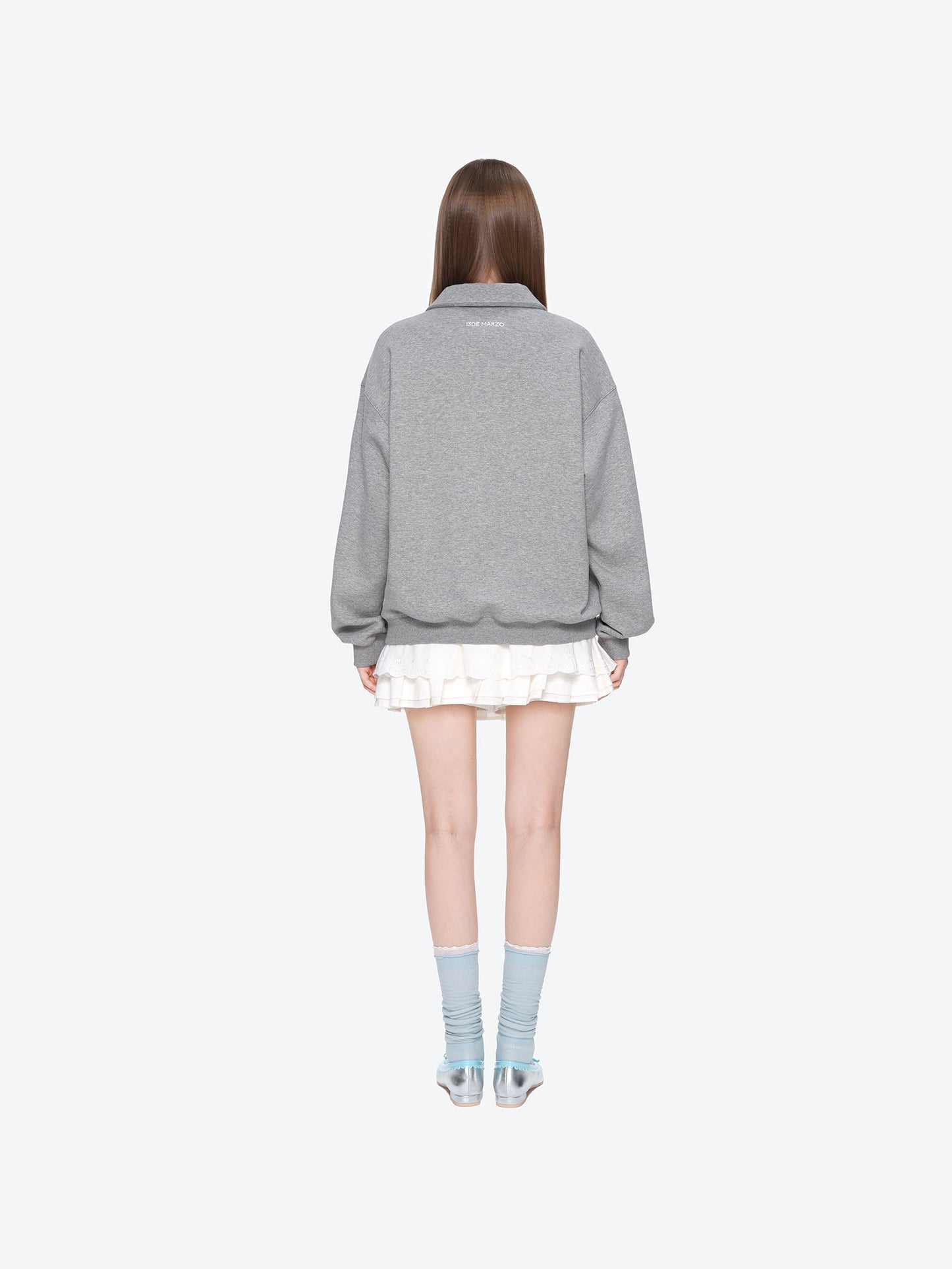 13DE MARZO Polo Long Sleeve Sweatshirt Grey