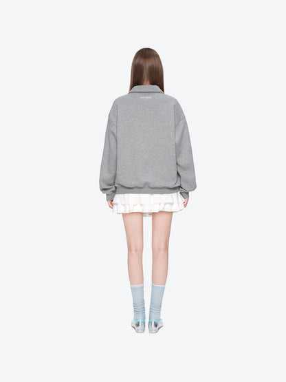 13DE MARZO Polo Long Sleeve Sweatshirt Grey