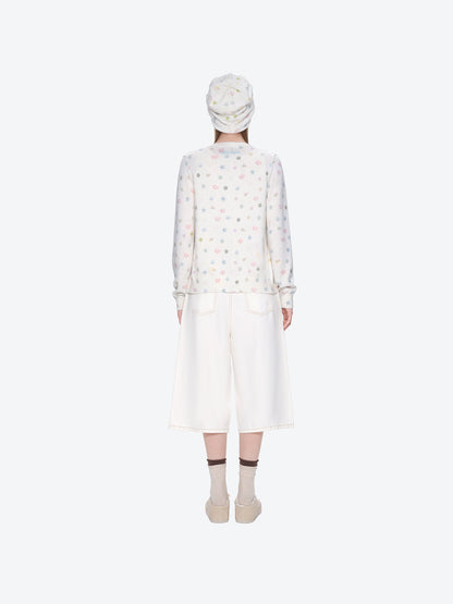 13DE MARZO All-Over Star Print Knit Beanie