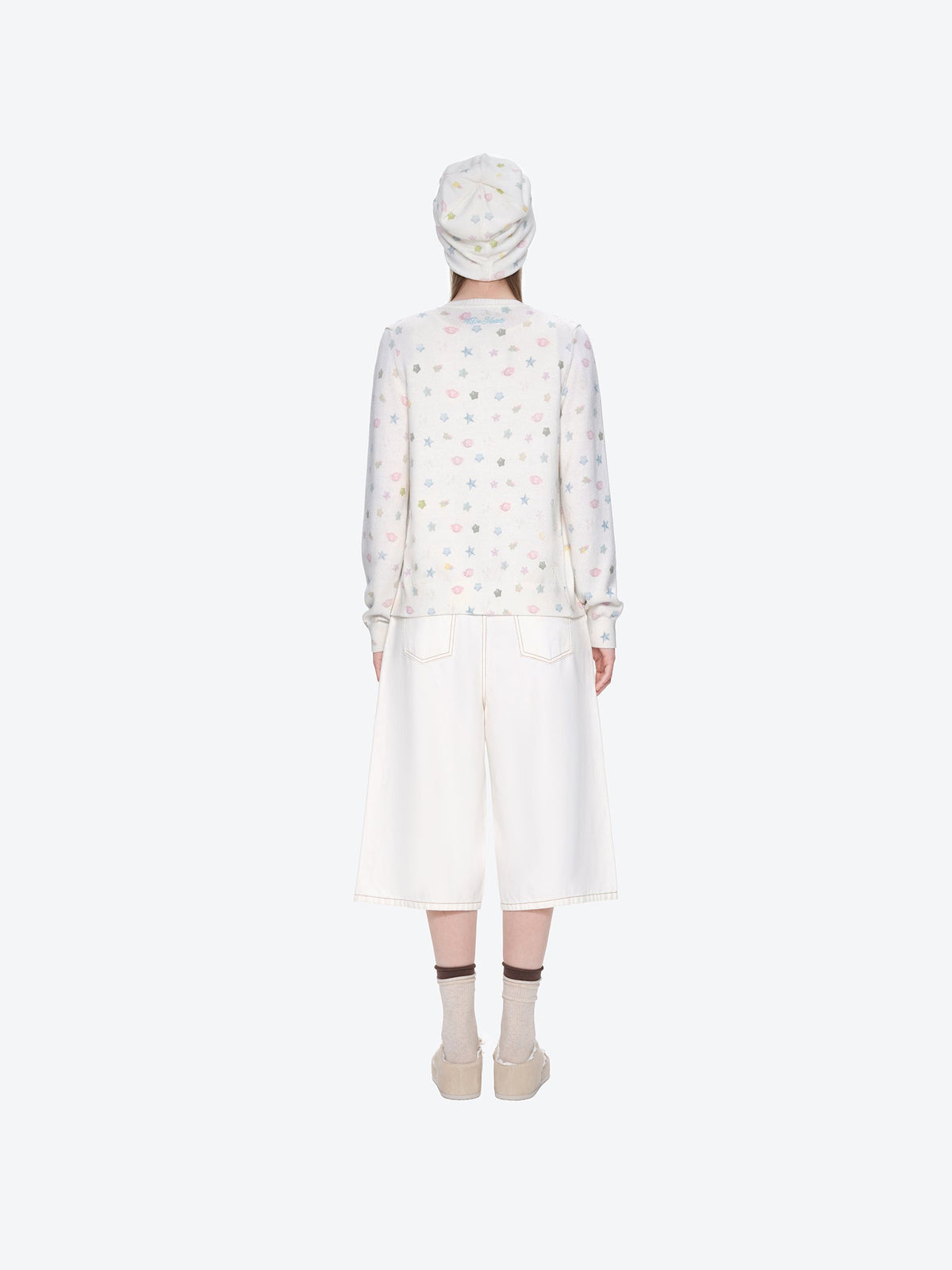 13DE MARZO All-Over Star Knit Cardigan