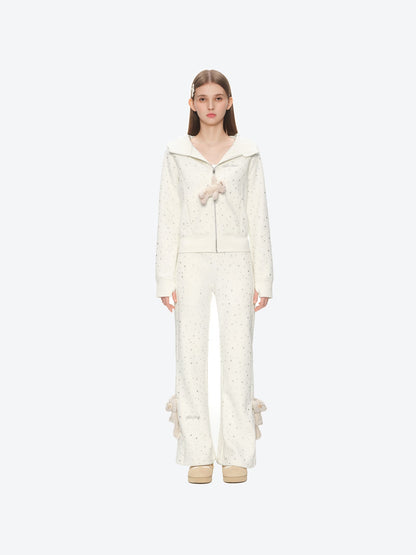 13DE MARZO Galaxy Spark Slim Fit Hoodie Beige