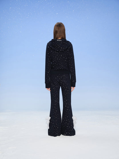 13DE MARZO Galaxy Spark Micro Flare Sweatpants Navy Blue