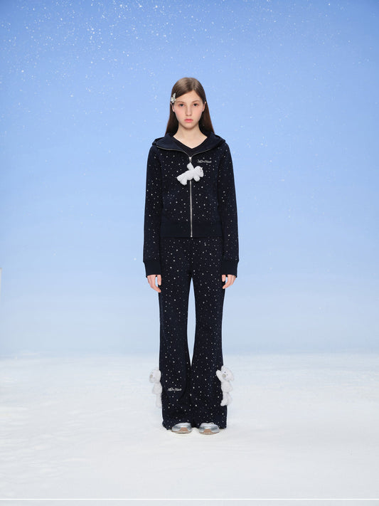 13DE MARZO Galaxy Spark Slim Fit Hoodie Navy Blue