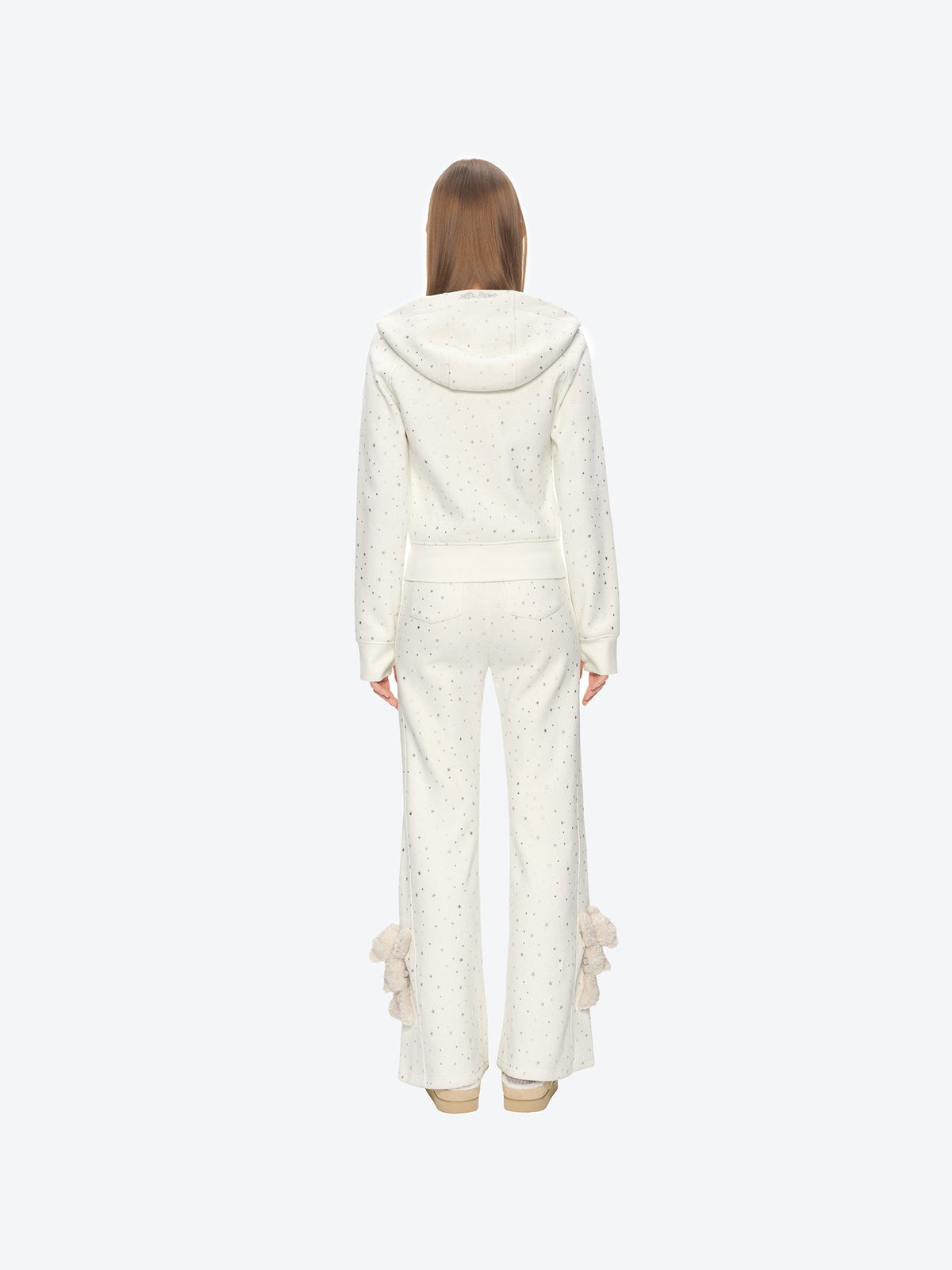 13DE MARZO Galaxy Spark Micro Flare Sweatpants Beige