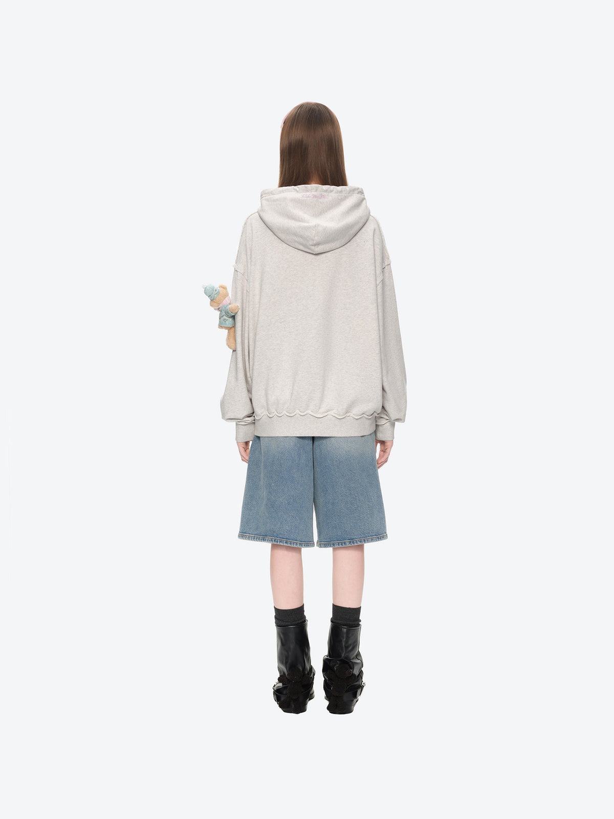 13DE MARZO Crystal Ball Print Hoodie Grey