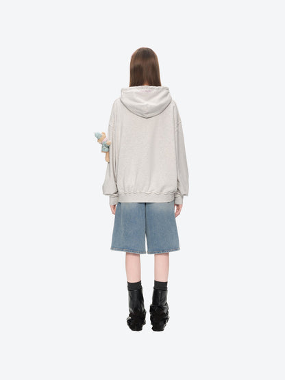 13DE MARZO Crystal Ball Print Hoodie Grey