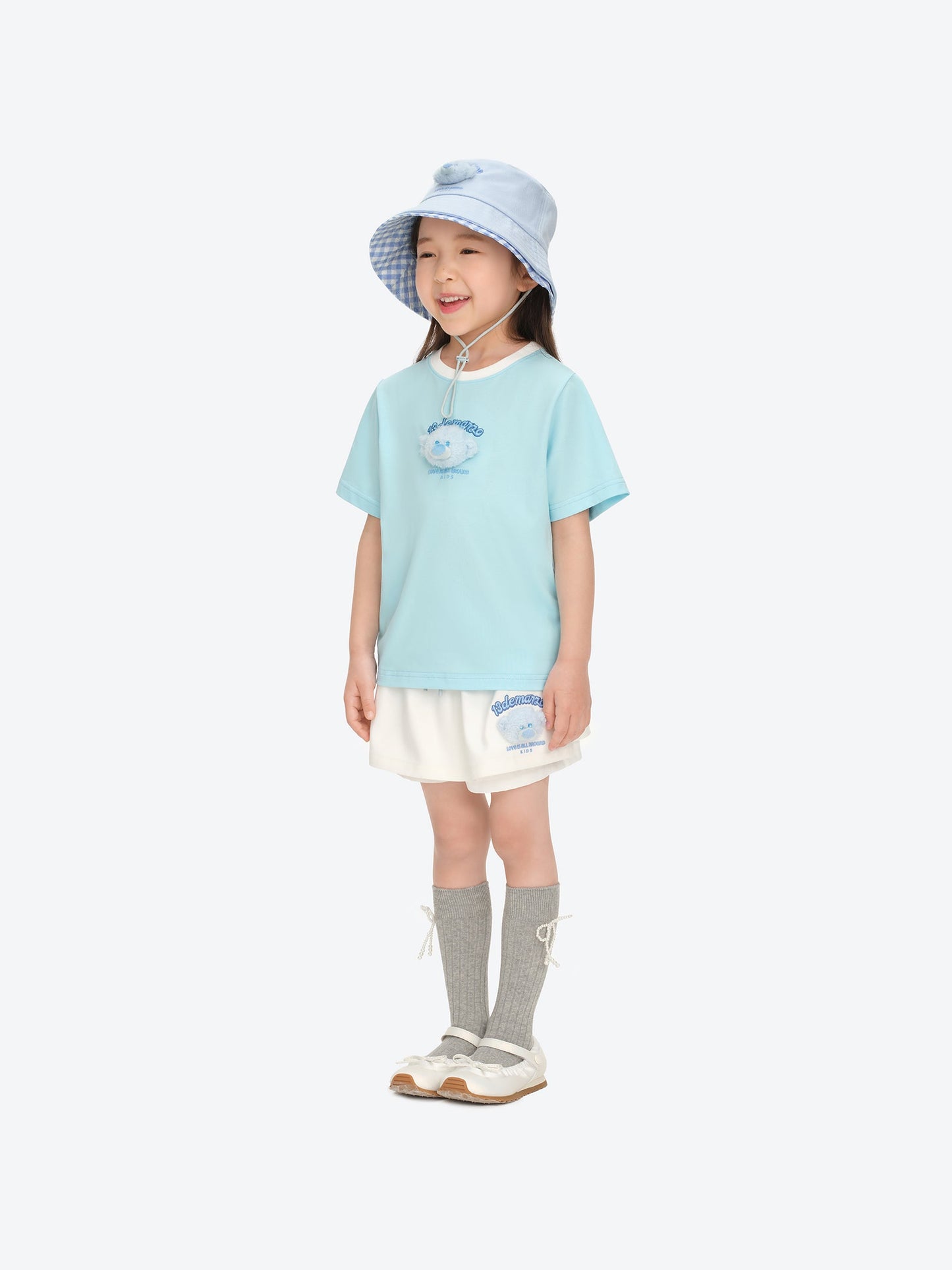 13DE MARZO BabyBear Round Neck T-shirt Blue