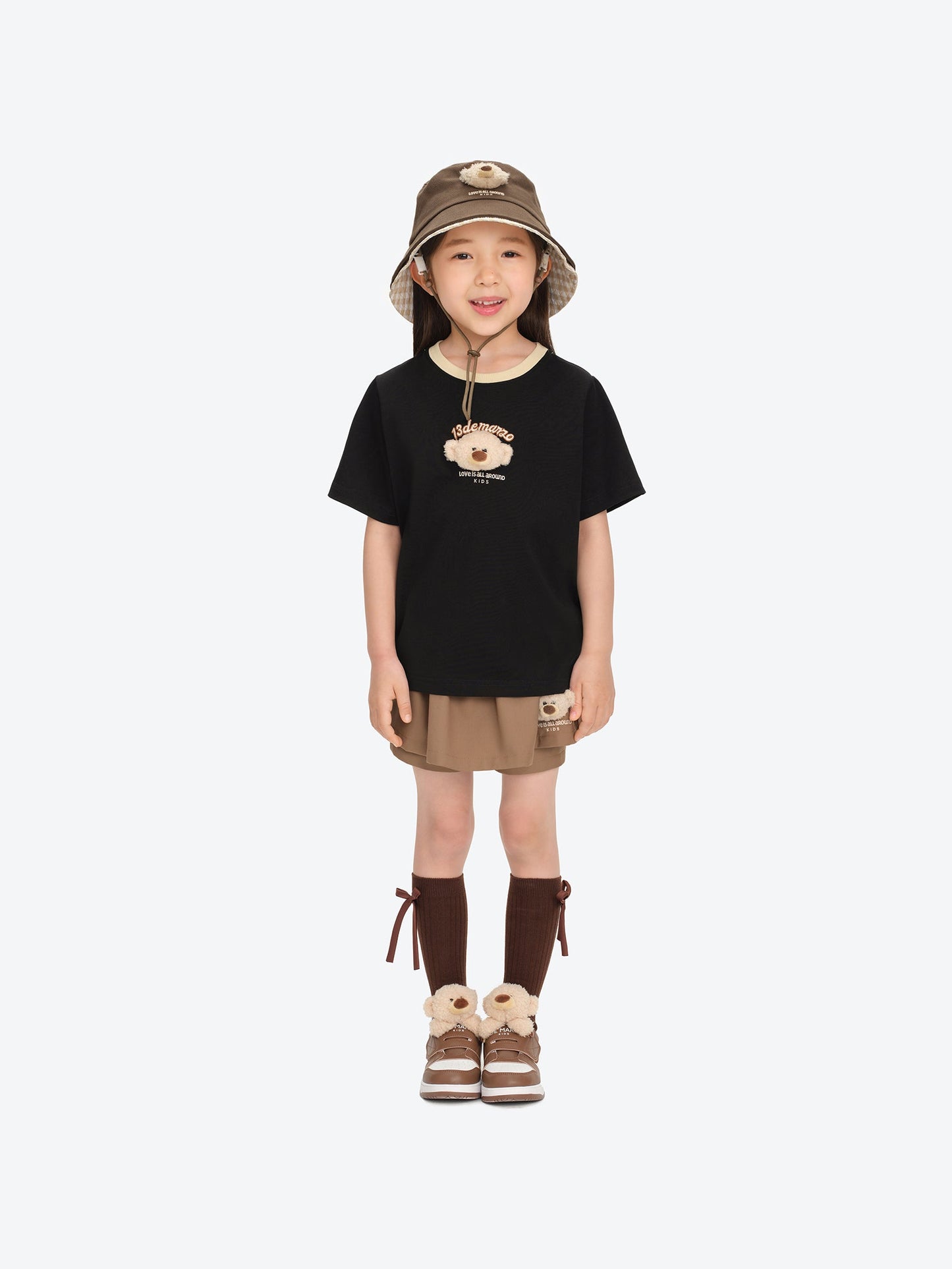 13DE MARZO BabyBear Round Neck T-shirt Black