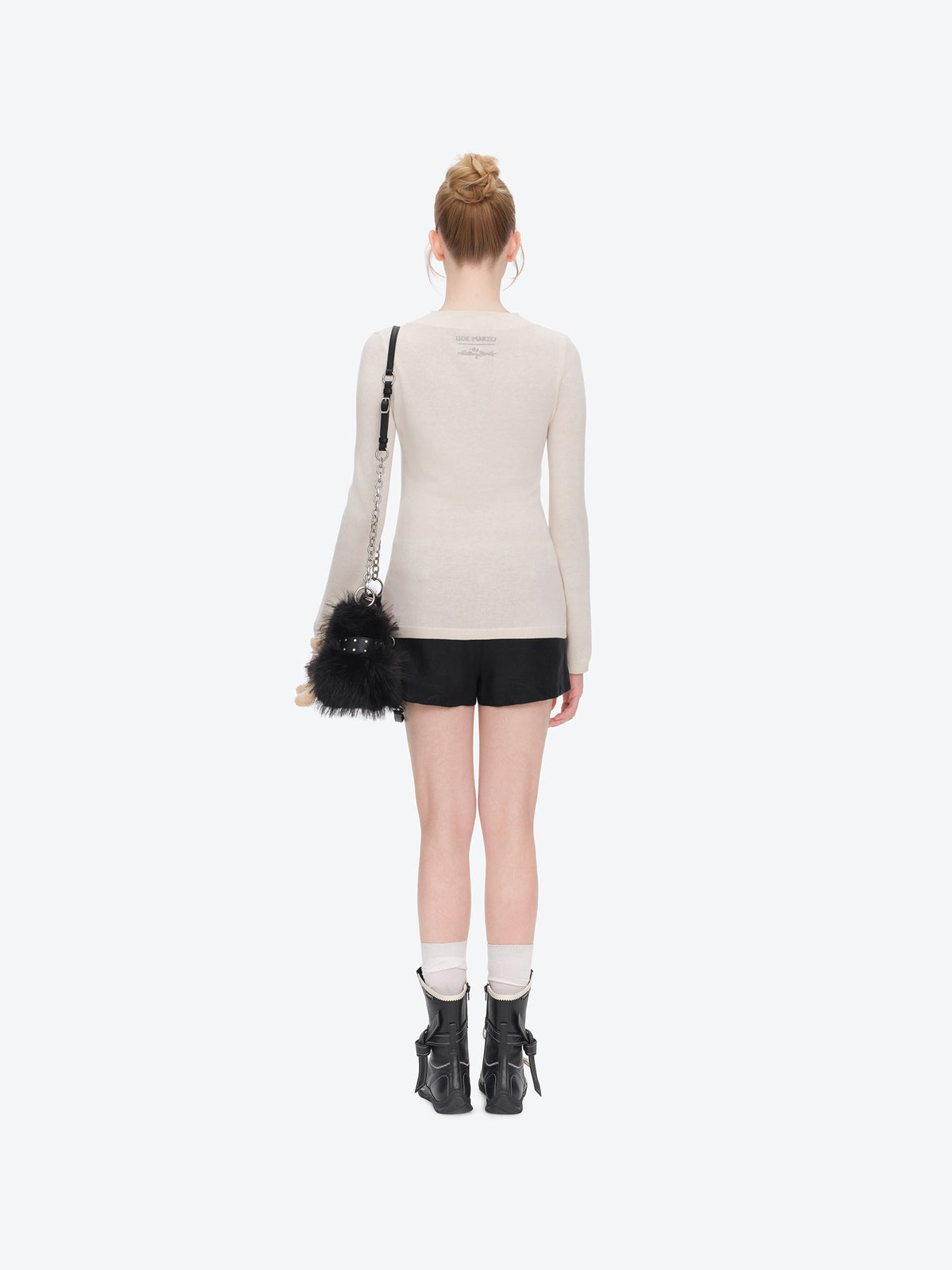 13DE MARZO Rolling Stones Furry Underarm Bag Black