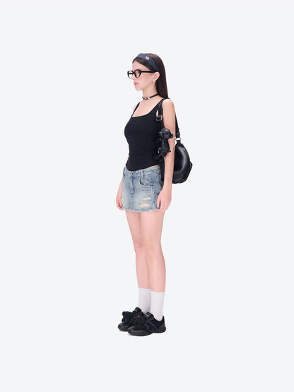 13DE MARZO Star Bear Belt Bag Black