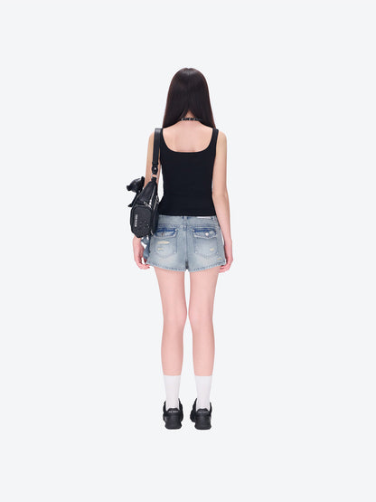 13DE MARZO Star Bear Belt Bag Black