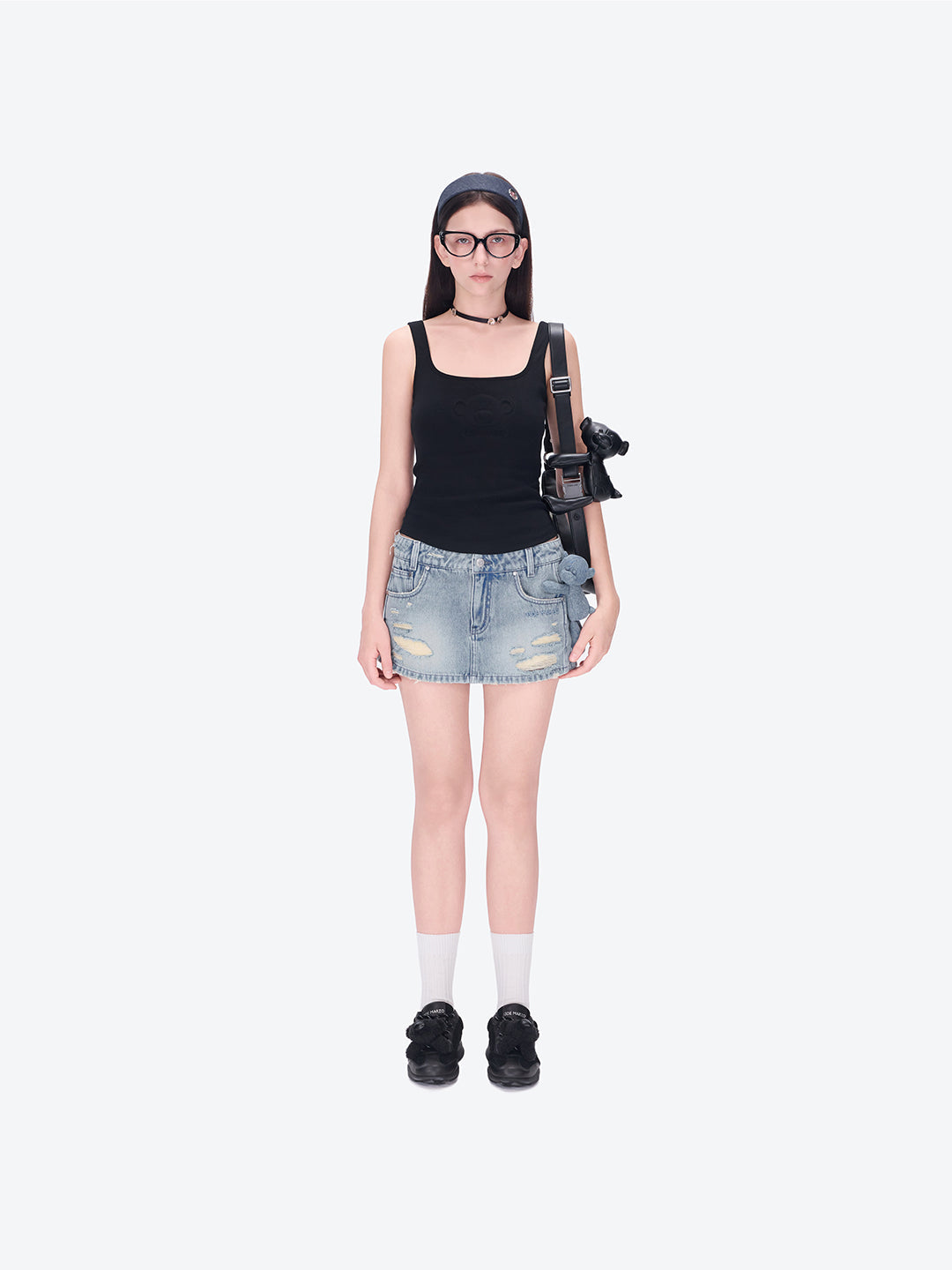 13DE MARZO Star Bear Belt Bag Black
