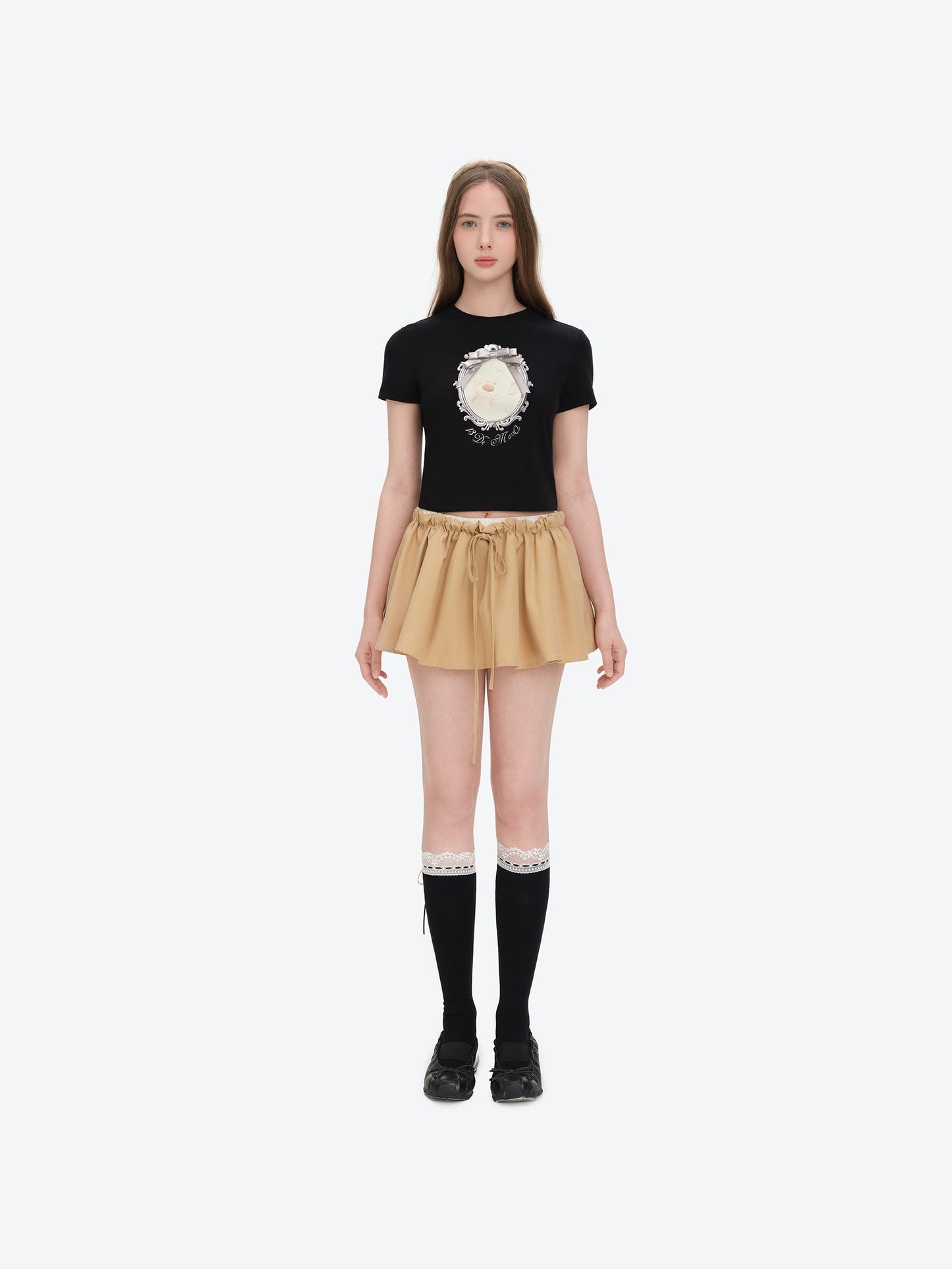 13DE MARZO Bear Magic Mirror Top Black