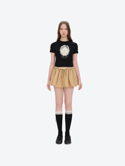 13DE MARZO Bear Magic Mirror Top Black